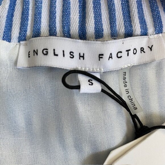 NWT English Factory Amelia Blue Stripe Tie Mini Dress Small - Picture 12 of 14